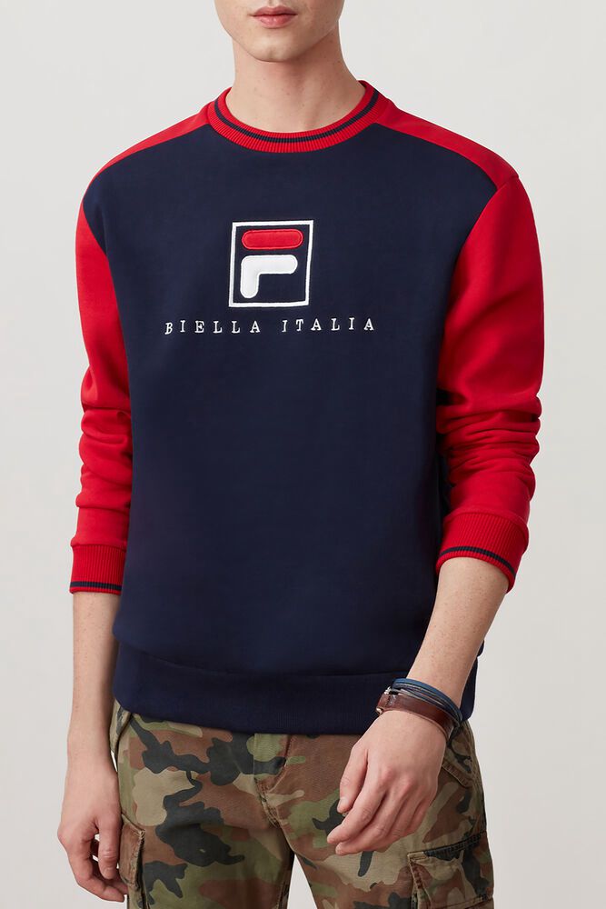 Fila Ventura Navy Sweatshirt Mens - NZ 37826-NLIR